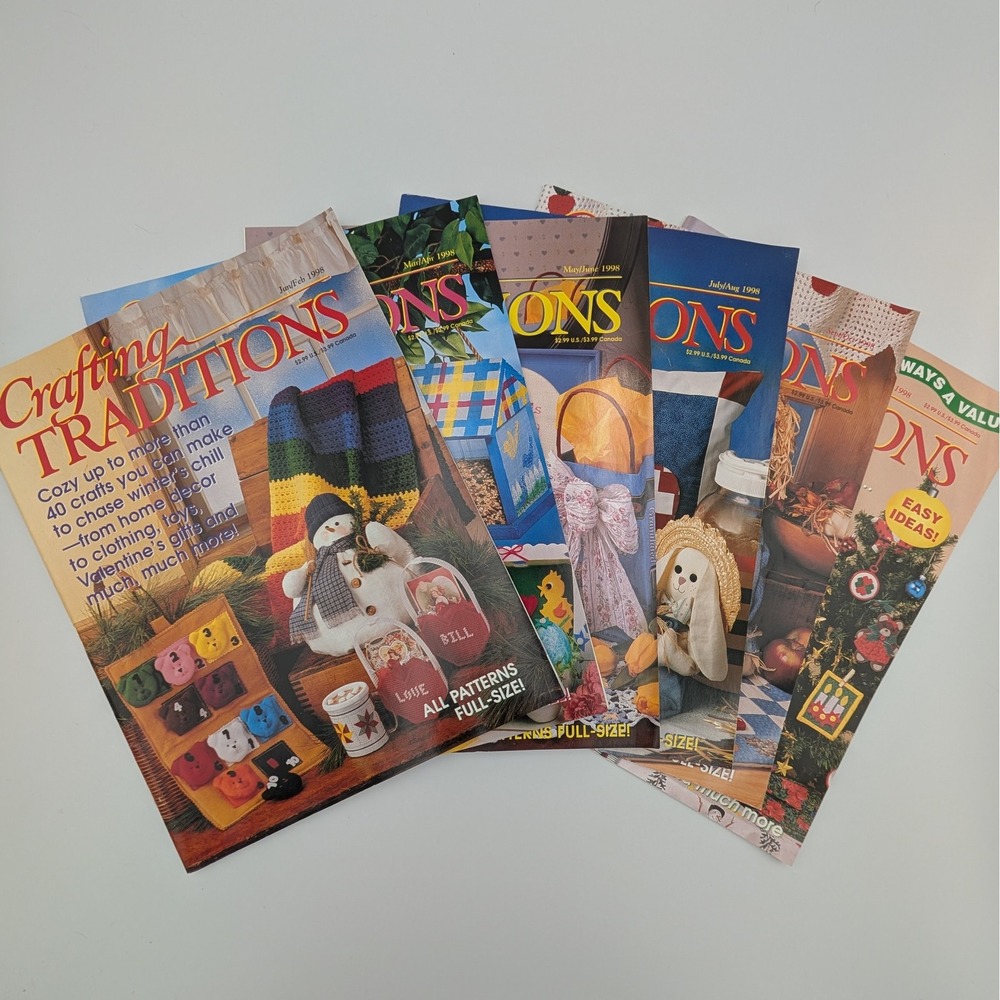 Crafting Traditions Magazine 1998 Full Year Lot 6 Issues Vintage Country DIY Set